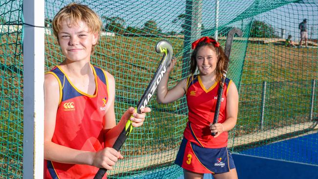 Coell Williams and Molly Dwyer will be two SA players to watch at the national under-15 hockey championships. Picture: Brenton Edwards