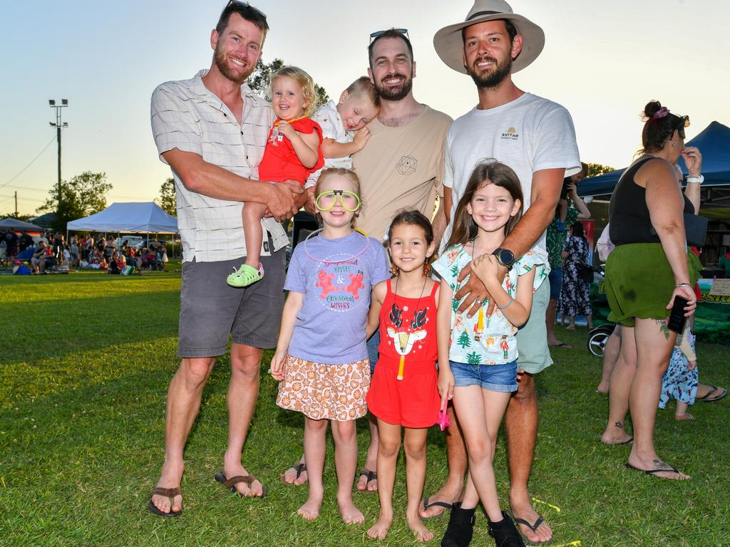 Josh and Maeble Strong, Ben, Riley and Mila Handy with Luke, Harvie and Frankie Veronese.