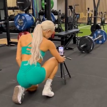 There have been growing complaints about the number of gym goers who are filming their workouts. Picture: TikTok