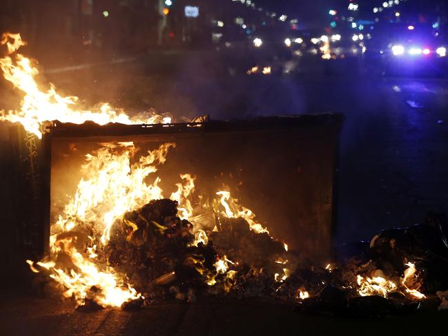 Donald Trump’s victory has set off multiple protests in Oakland, California. Picture: Jane Tyska/Bay Area News Group via AP