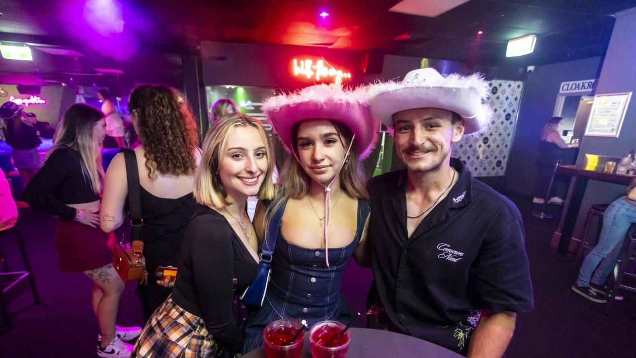 Jazzy Roone, Kate Dingwall, Eric Flourentzou at Cocktails. Picture: Lucas Linck