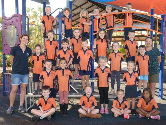 GIRRAWEEN PRIMARY SCHOOL: TRANSITION STEVEN. FRONT ROW (L-R): Nathan Lawrence, Lara Saunders, Madilyn Ryan, Mesah Puruntatameri. SECOND ROW (L-R): Jake Irvine, Sahara Moseley, Amiyah Winch, Charli Ryan THIRD ROW (L-R): Teacher Lisa Stevens, Michael Bredhauer, Wayde Wallace, Logan Pemble, Holly Kirne, Nate Fichtner, Adrianne Usher (SESA)FOURTH ROW (L-R): Hayden Alexander, Jake Scott, Jakobi Ahrens, Elijah Blaxland, Annabelle Kelly, Hunter Green