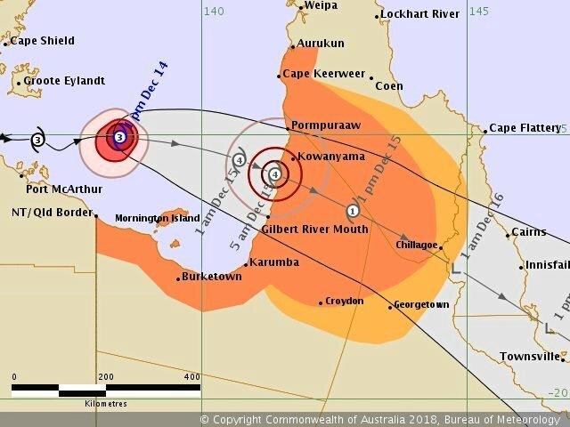 The BoM has released the latest TC Owen tracking map. Picture: Bureau of Meteorology