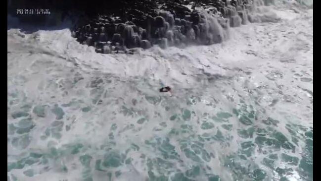 Dramatic ocean rescue captured on drone video