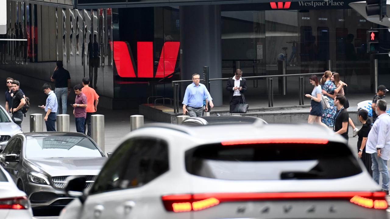 Westpac dropped 3.18 per cent at the close on Monday. Picture: NCA NewsWire / Jeremy Piper