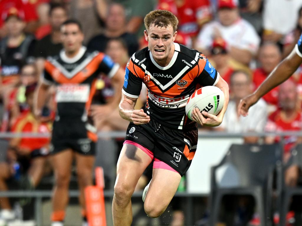 Lachlan Galvin was overlooked for selection in Round 13 as the Wests Tigers finalise the terms of his release to the Bulldogs. Picture: NRL Photos