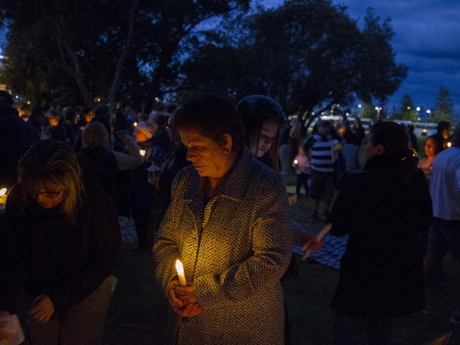 Close to 100 people gathered to show their respects. Picture: Jenny Evans