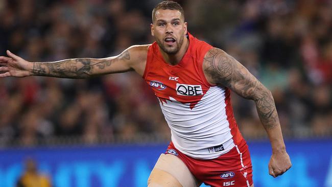 Lance Franklin struggled on Friday night. Picture: Phil Hillyard