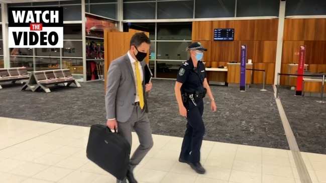 Alex Antic escorted out of Adelaide Airport