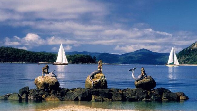 The iconic mermaids at the iconic Daydream Island Resort