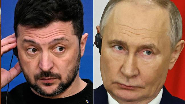 Volodymyr Zelensky and Vladimir Putin are both ready for peace talks. Picture: AFP.