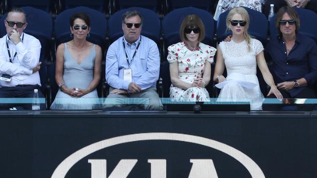 Hrdlicka with Qantas CEO Alan Joyce, Anna Wintour, Nicole Kidman and Keith Urban in 2019. Picture: AAP Image/David Crosling.