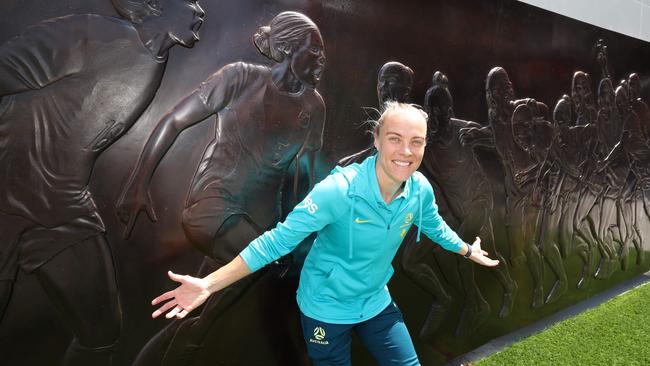 Tameka Yallop at the new Tribute to the Matildas at Suncorp Stadium.