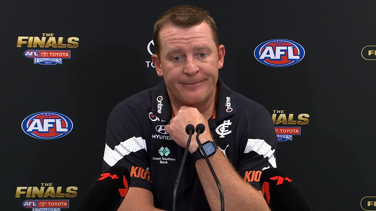 AFL finals news 2023: Michael Voss press conference after Carlton Blues  loss to Brisbane Lions in preliminary final