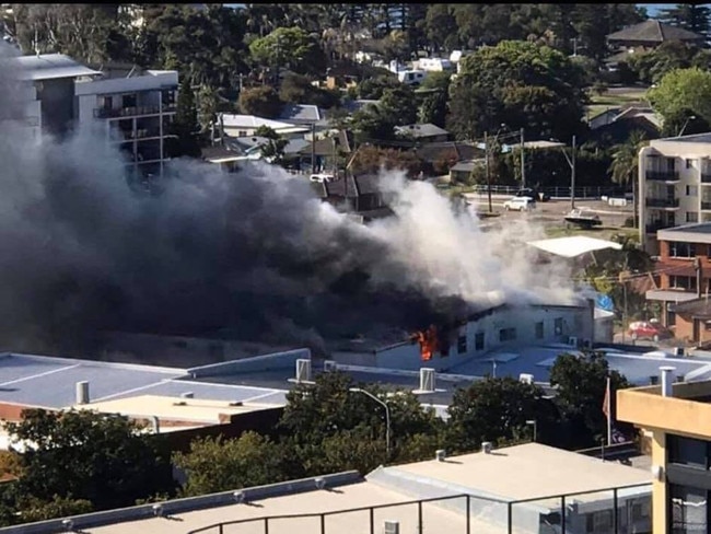 A major fire broke out at Ebbtide Mall at The Entrance Rd.