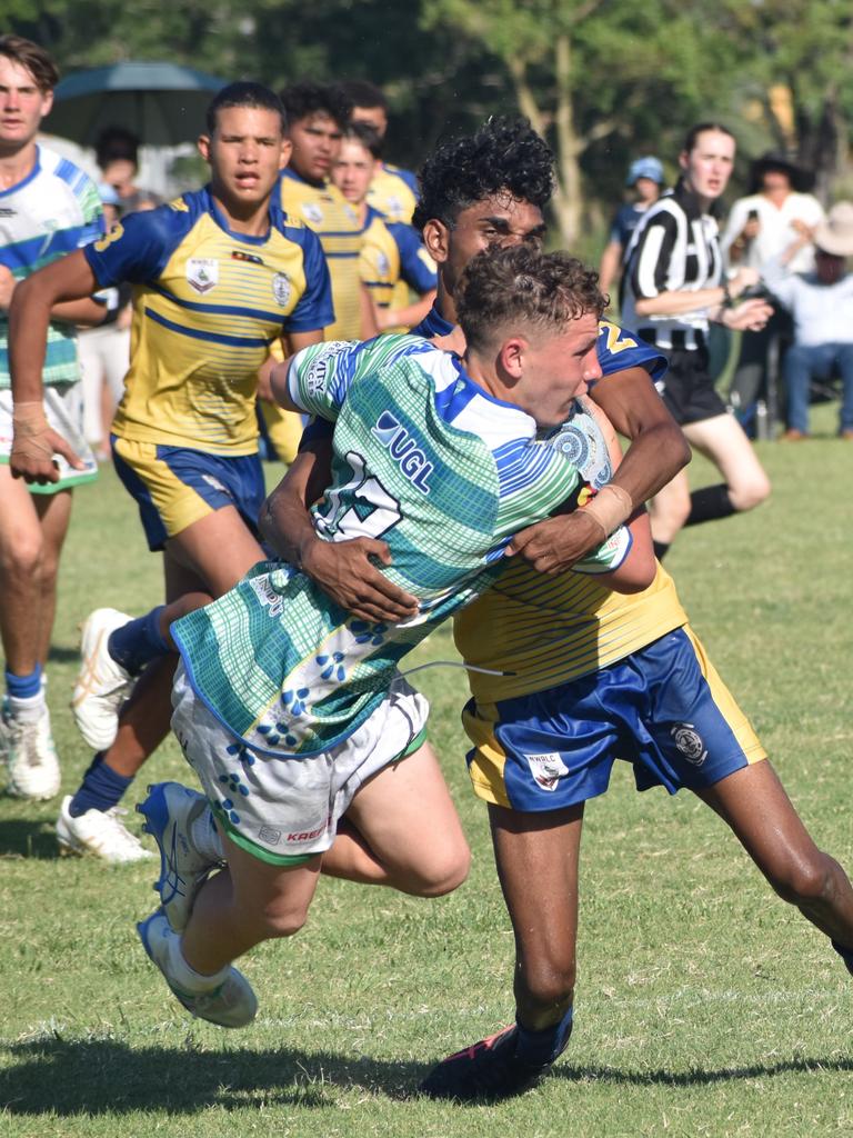 Under-17 grand final, Gladstone Ringers versus Woorabinda Warriors, at Warba Wangarunya Rugby League Carnival at Saleyards Park, Rockhampton, on January 24, 2025. Photo: Pam McKay