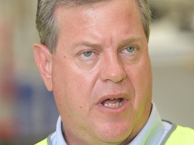 Queensland Opposition Leader Tim Nicholls speaks to media in Caboolture at Powercat Marine during the Queensland Election campaign on Friday, November 24, 2017. Mr Nicholls is campaigning in the electorate of Pumicstone, currently held by Labor MP Rick Williams. (AAP Image/Tracey Nearmy) NO ARCHIVING