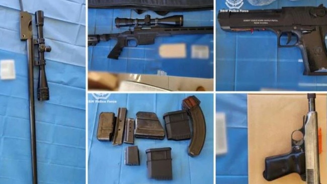 Police allegedly found a haul of guns and ammo. Picture: NSW Police