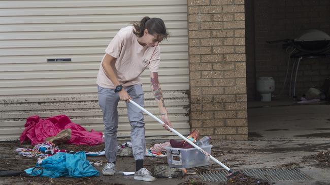 Kiara Armstrong starts the clean up in Euroa. Picture: Rob Leeson.