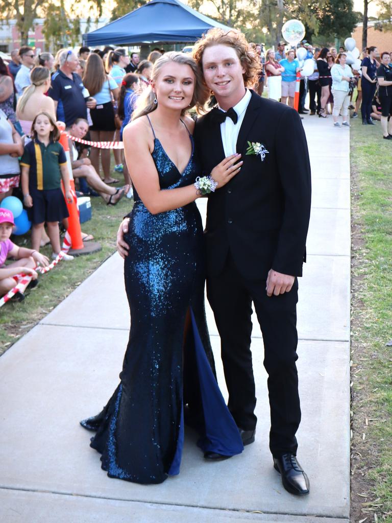 Abby Federoff and Partner Jo Turner. Oakey State High School formal. Photo Sean Federoff