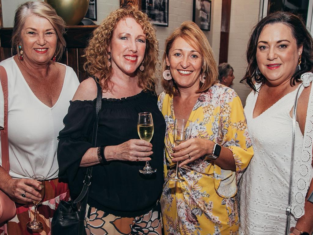 Jane Degnian, Karen Canning, Emily O'Sullivan and Donna James at The Spotted Cow reopening in Toowoomba. Socials: Damien Anthony Rossi | Picture: Ali Rasoul