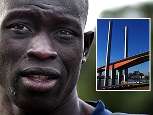 Majak Daw hurt in Bolte Bridge incident. Pictures: Herald Sun