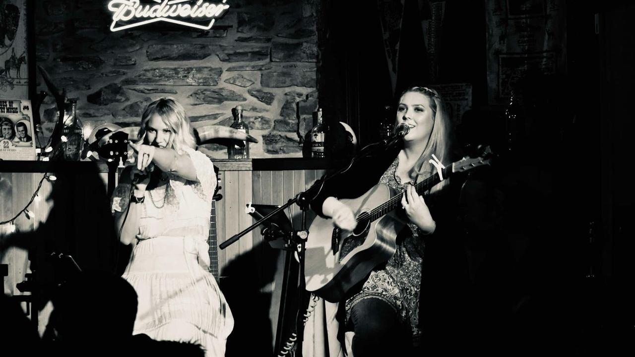 Zkye Compson-Harris and Gab Hunter of country duo Kickass Cowgirls aim for “boot-stomping knee-slapping … certified bangers”. Picture: Leo Hiraga