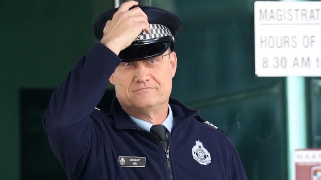 Sergeant Paul Trinder after giving evidence at the commission of inquiry. Picture: Liam Kidston