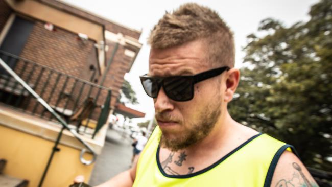 Daniel Nicholas, 31, of Narraweena, outside Manly Local Court before he was fined $6000, and hit with $7000 in costs,for being the owner of a pack of dogs that killed another dog in it's owner’s backyard. Picture: Julian Andrews