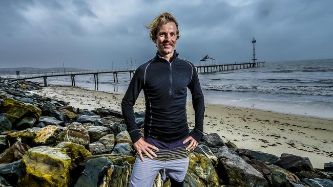 Ultra marathon runner Felix Weber, who won the Adelaide 24-hour race and national 24-hour title. Picture: AAP/Roy Vandervegt.