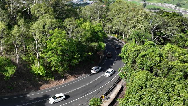 Traffic drives along the Kuranda Range Road. Picture: Brendan Radke