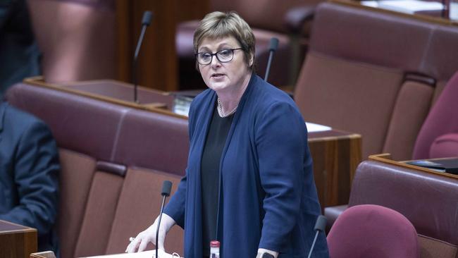 Defence Minister Linda Reynolds answered questions from Labor about a former staffer who was allegedly raped in her office, in Parliament House in Canberra. Picture: NCA NewsWire / Gary Ramage