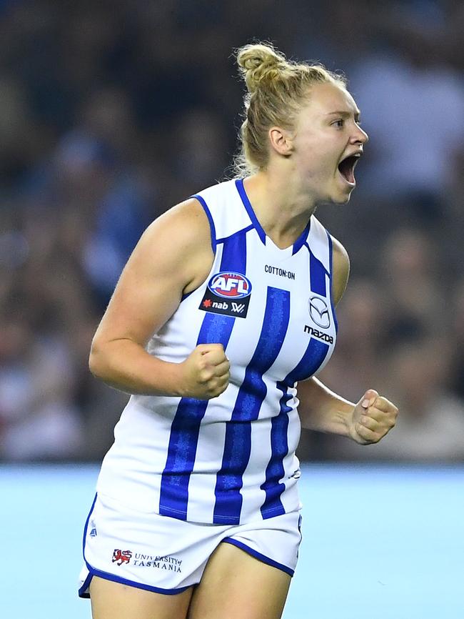 Daria Bannister of the Kangaroos. Picture: Quinn Rooney/Getty Images)