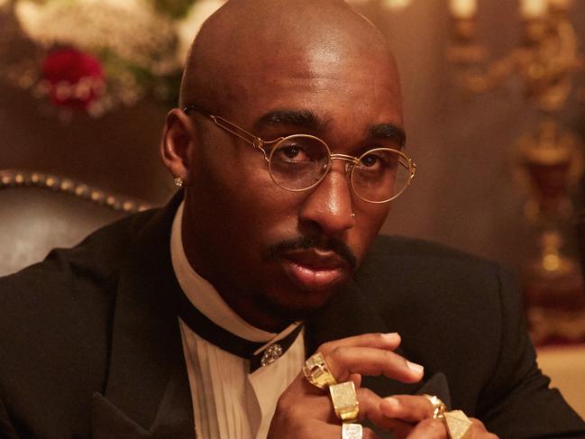 Demetrius Shipp Jr as rapper Tupac Shakur in a scene from film All Eyez On Me