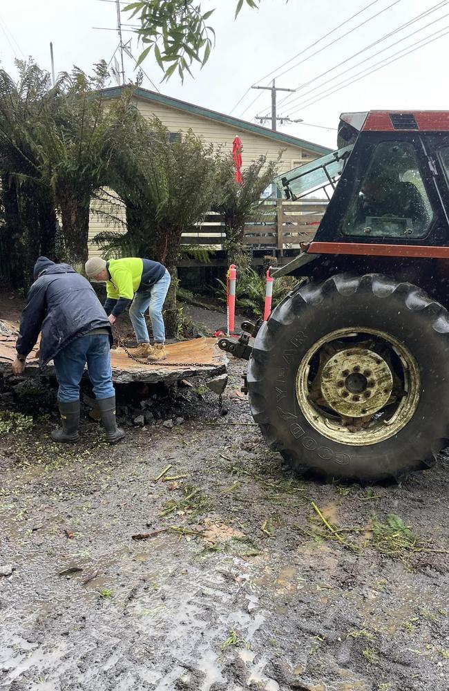 Damage at the Beechy Hotel in Beech Forest. Picture: Facebook