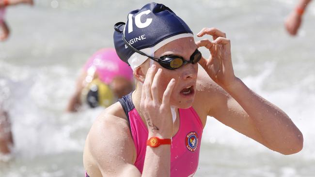 A Victorian competitor in the pathway mixed surf teams race.