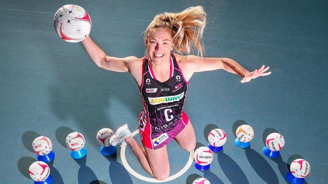 Adelaide Thunderbirds co-captain Hannah Petty has developed into a versatile star. Picture: Sarah Reed