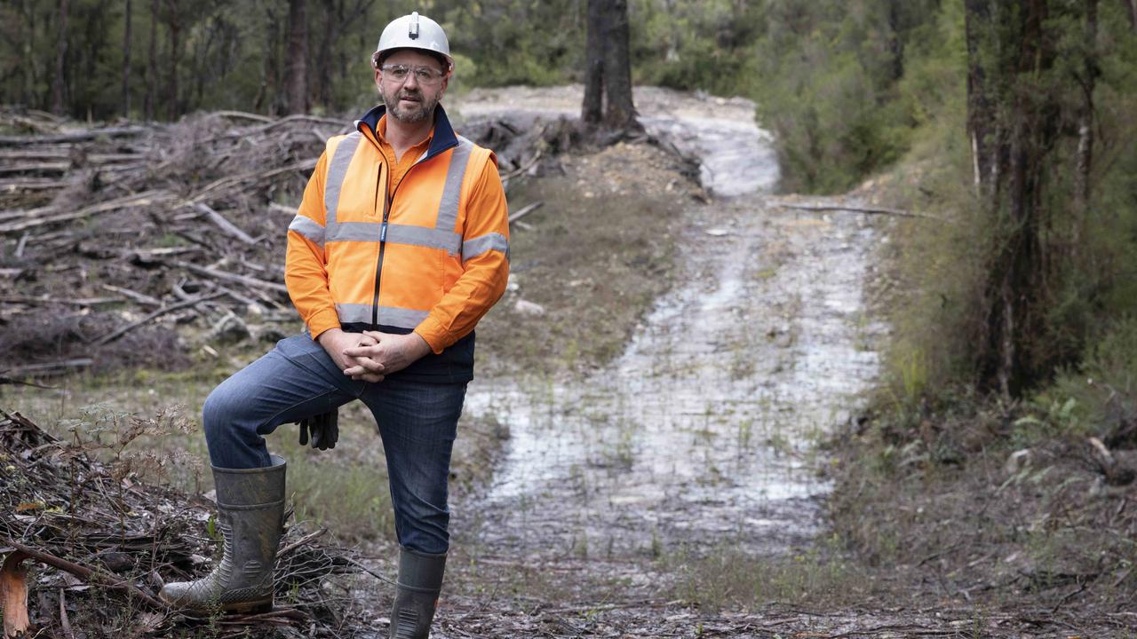 MMG Rosebery mine acting general manager Steve Scott on the fire break the company is upgrading to provide access to the site of a proposed tailings dam. Picture: Grant Wells