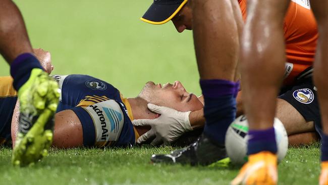 Ryan Matterson suffered a head knock against Melbourne Storm in round two. Picture: Getty Images