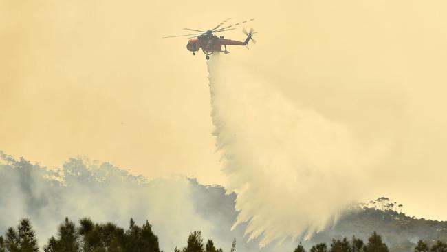 Fighting fire from the air . Picture: AFP