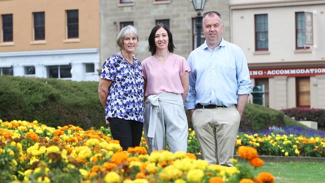 Liberal MLC for Montgomery Leonie Hiscutt (left) with candidate for Pembroke, Kristy Johnson and candidate for Nelson, Nic Street. Picture: LUKE BOWDEN