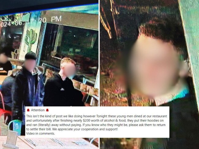 A southern suburbs institution has taken to social media after two customers allegedly — and literally — ran out on their bill.