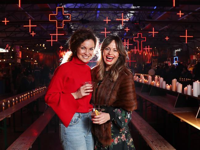 Dark Mofo 2019. Felicity Williams and Chanel Parratt, of Hobart. Opening night of Winter Feast at PW1. Picture: NIKKI DAVIS-JONES