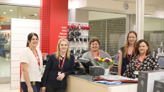 Target Country Murwillumbah staff Maree Higgins, Lucy Booth, Kim Fuller, Alyssa Stavar and manager Tracy Marsden. The store will be open for business for the final time on Saturday, January 30. Picture: Liana Boss