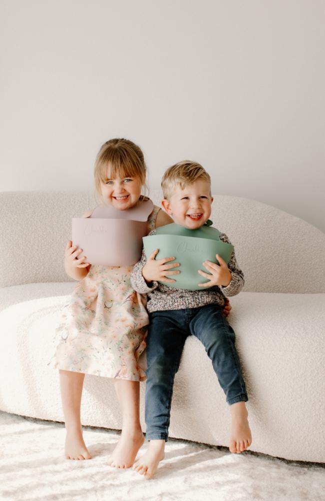 Toowoomba parents Daniel and Karmyn Roberts have created a unique solution to messy car rides after driving three hours with a sick toddler. Picture: Chundee/ Amy Philp Photography