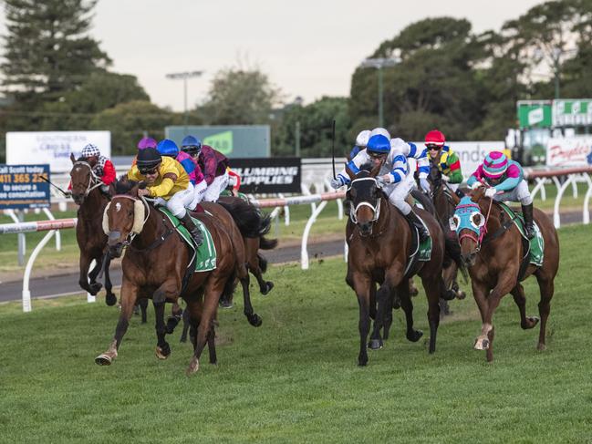 Red Wave and jockey Ryan Maloney win Toowoomba Cup for Sears Racing at Clifford Park, Saturday, September 28, 2024. Picture: Kevin Farmer