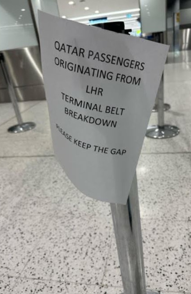 Passengers have arrived in Australia without their bags due to a reported system failure at London Heathrow Airport. Picture: Supplied