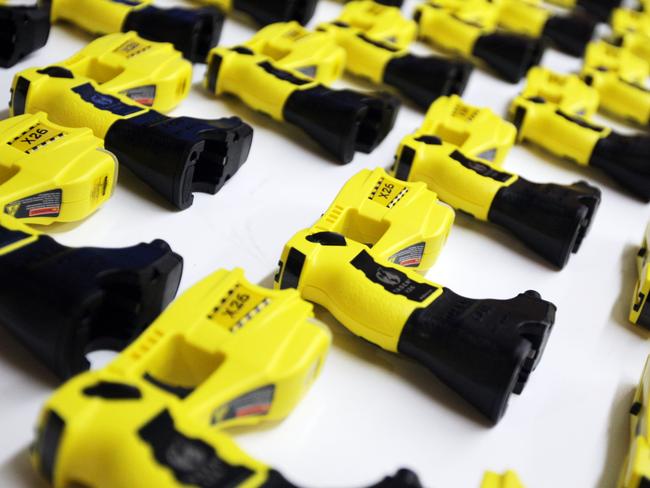 Generic of some of the 2000 Taser stun guns handed over to NSW Police at the Sydney Police Centre in Surry Hills. The Tasers are equipped with cameras which activate once the gun is drawn.