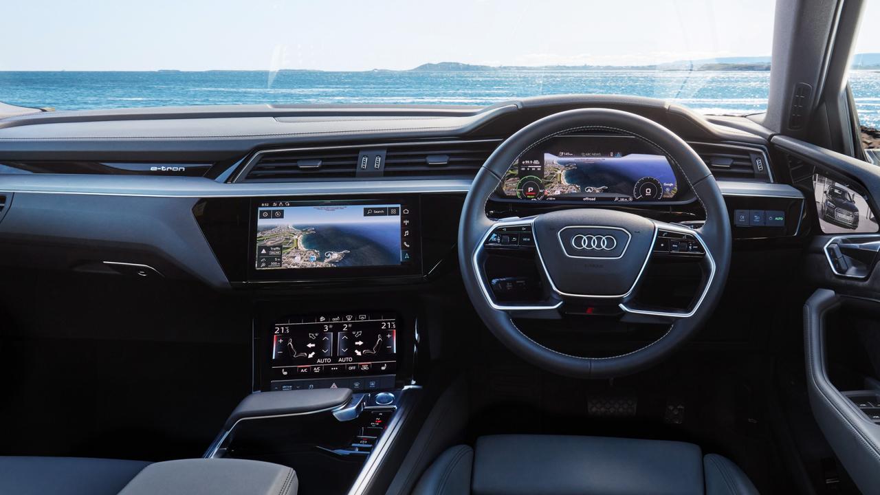 Audi’s interior features three screens.