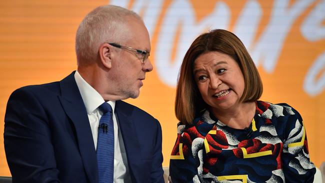 Former ABC chairman Justin Milne and former managing director Michelle Guthrie. Picture: AAP